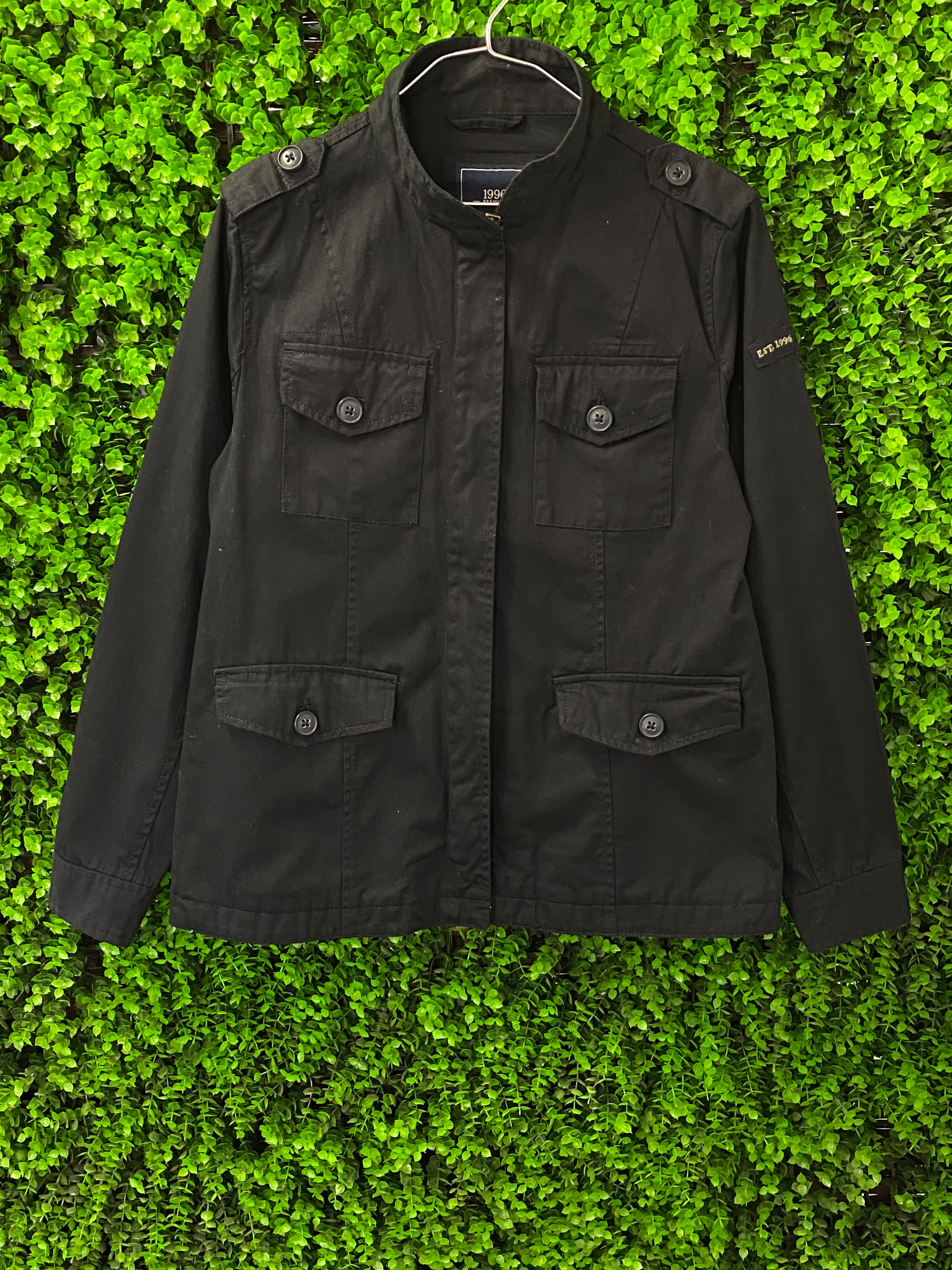 1996 Black Embroidered Military Jacket