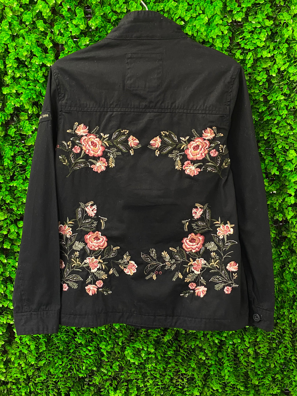 1996 Black Embroidered Military Jacket