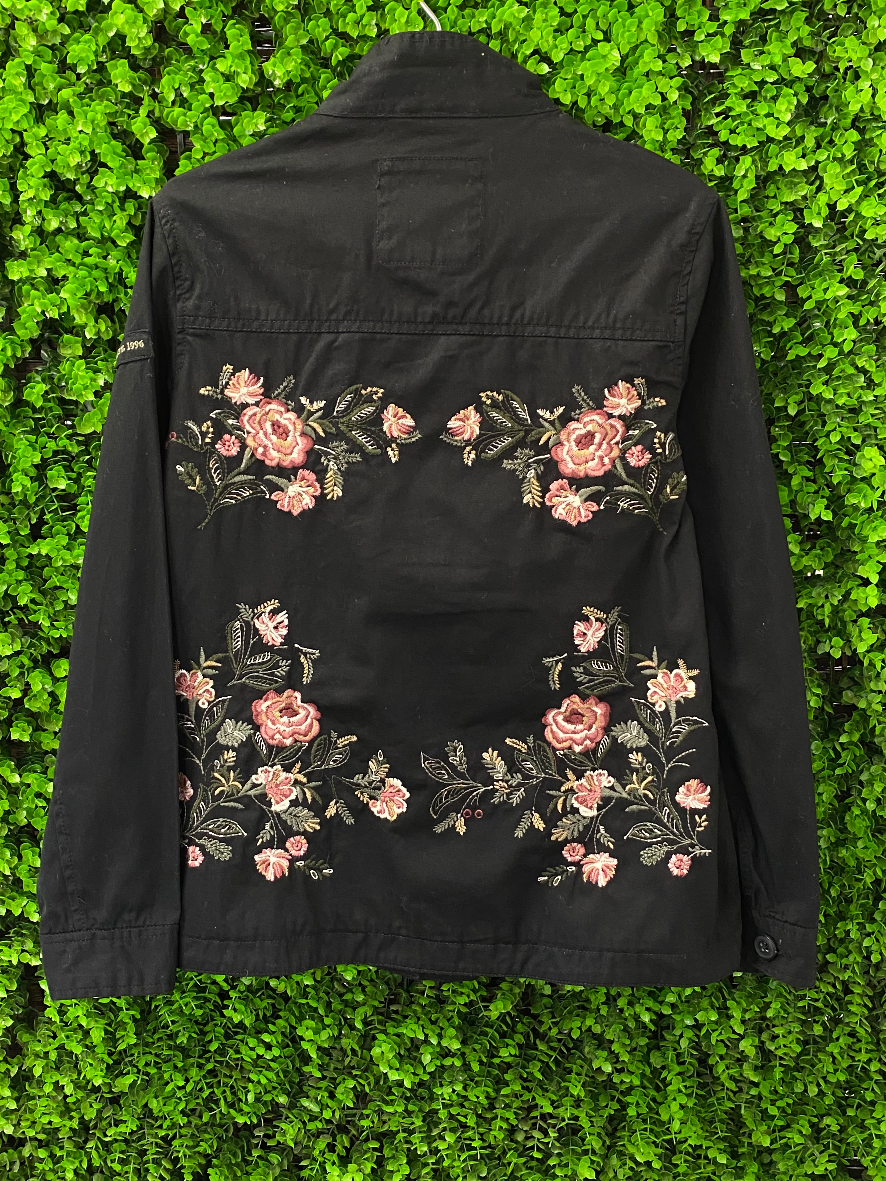 1996 Black Embroidered Military Jacket