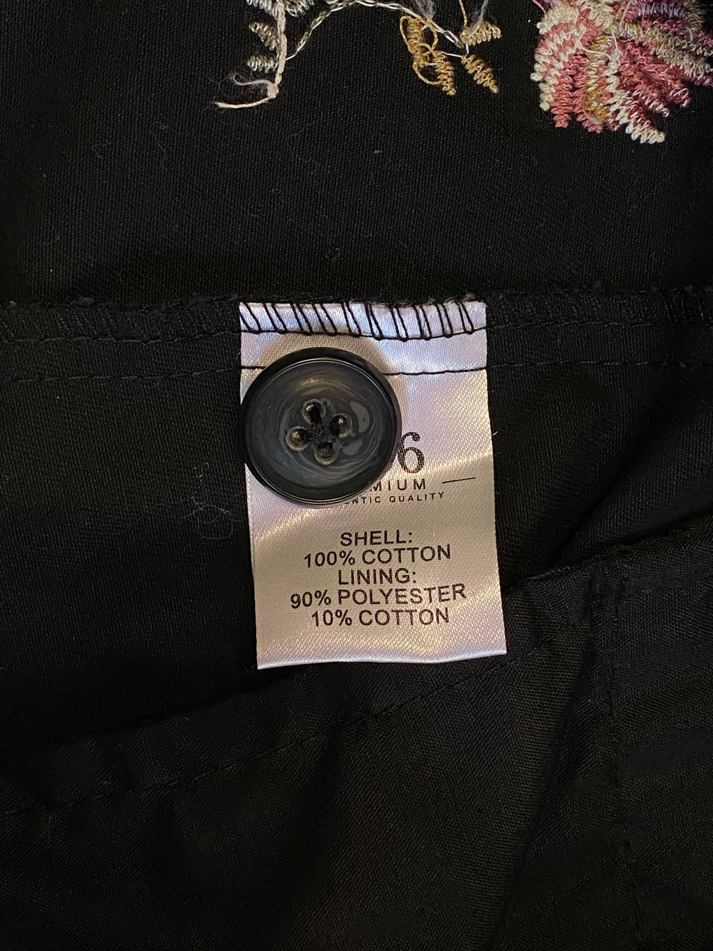 1996 Black Embroidered Military Jacket