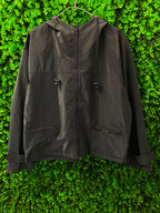 Black Hooded PVC Jacket