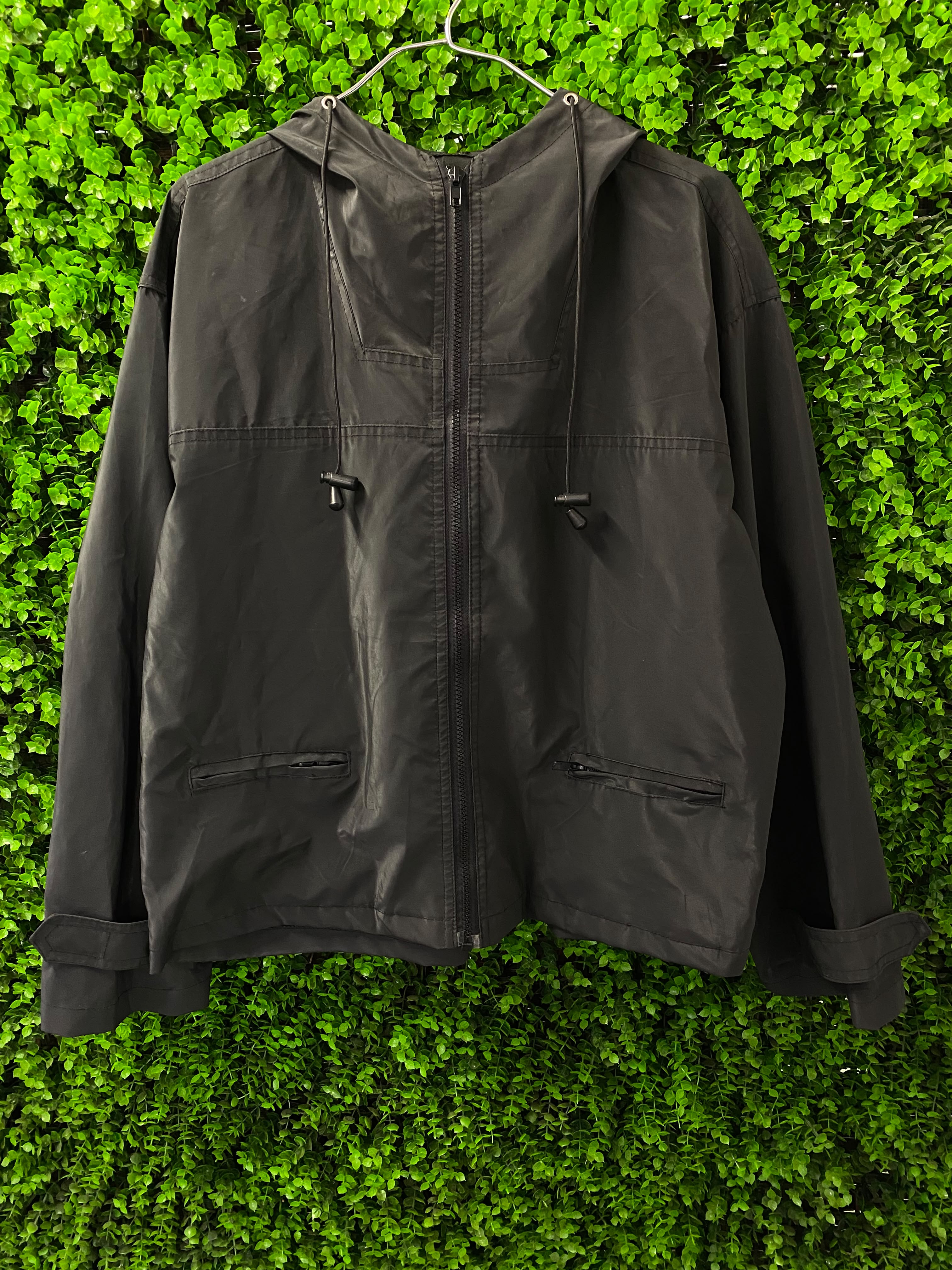 Black Hooded PVC Jacket