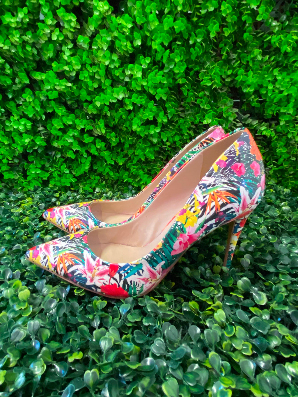 ALDO Multicolour Tropical Floral Pointed Stiletto Heels