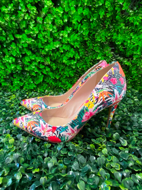 ALDO Multicolour Tropical Floral Pointed Stiletto Heels