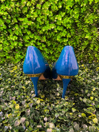 Luna Blue Patent Pointed Stiletto Heels