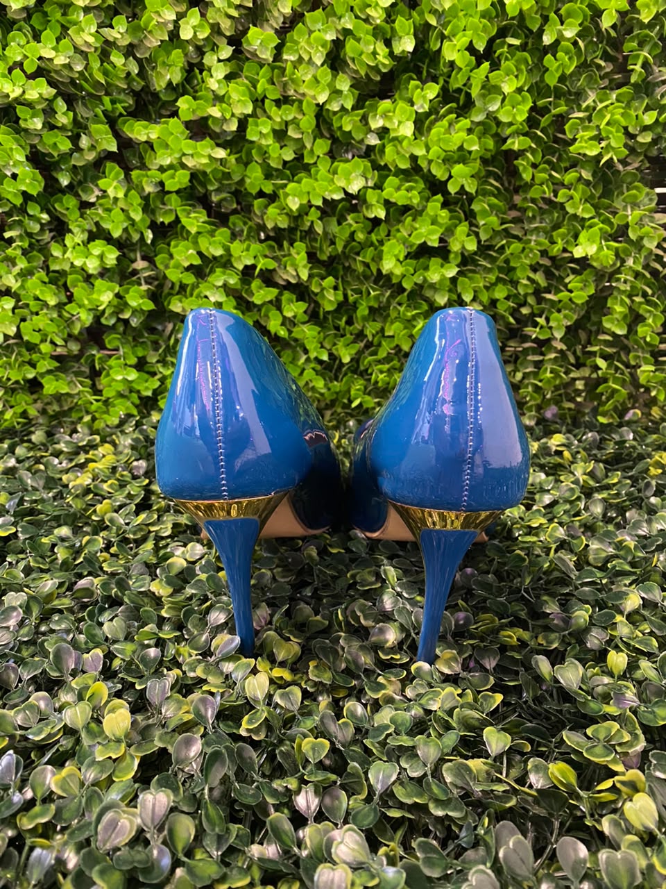 Luna Blue Patent Pointed Stiletto Heels