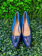 Luna Blue Patent Pointed Stiletto Heels