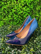 Luna Blue Patent Pointed Stiletto Heels