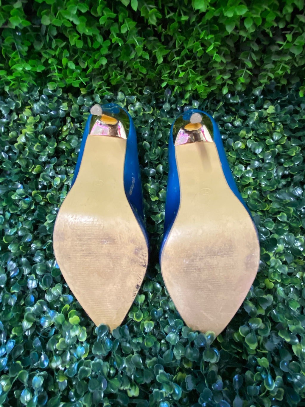 Luna Blue Patent Pointed Stiletto Heels