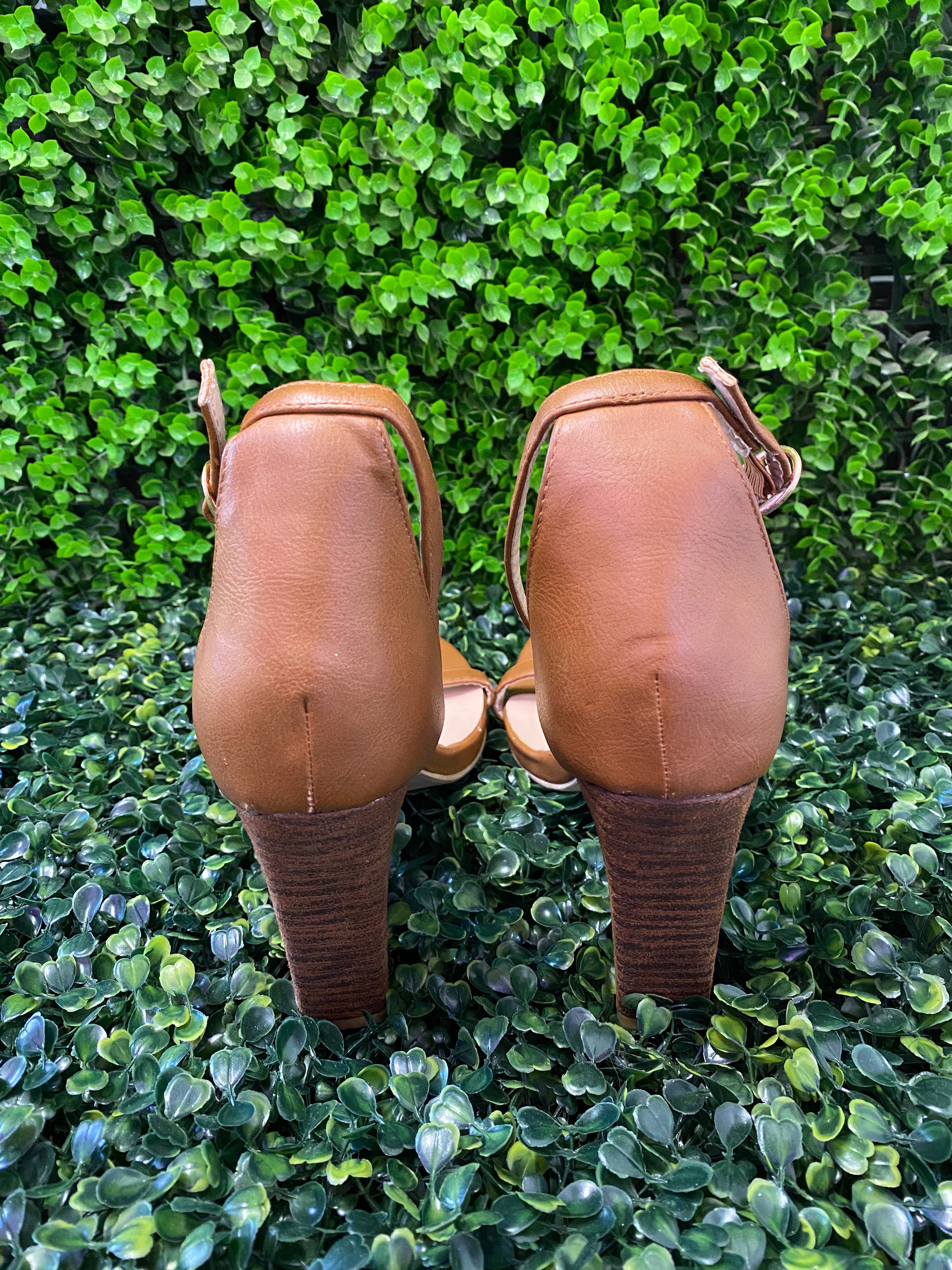 Kelso Tan Ankle Strap Block Heel Sandals