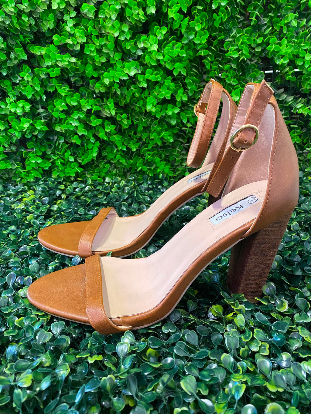Kelso Tan Ankle Strap Block Heel Sandals