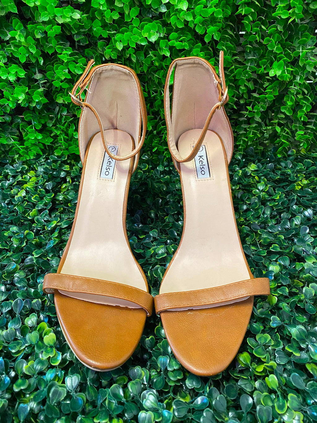 Kelso Tan Ankle Strap Block Heel Sandals