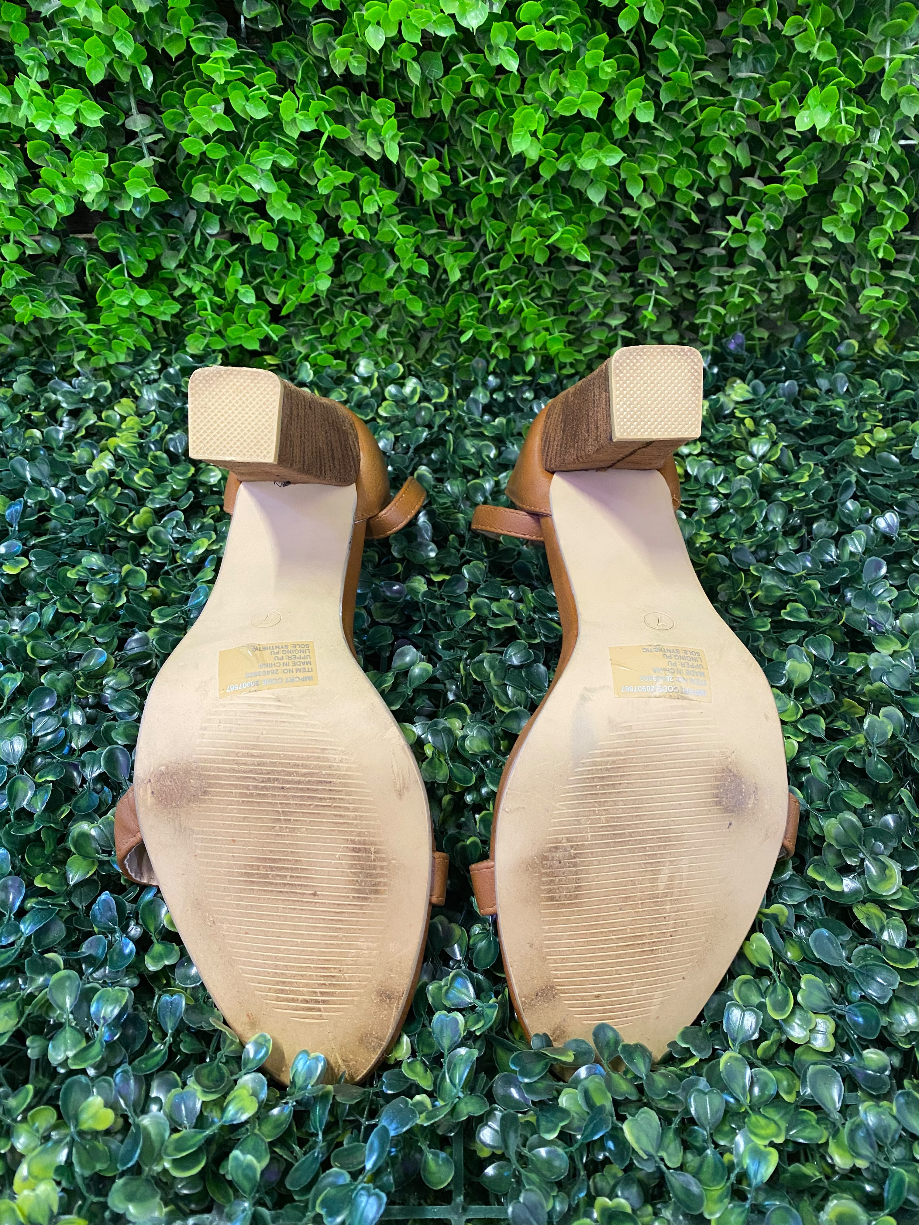 Kelso Tan Ankle Strap Block Heel Sandals