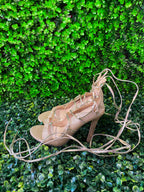 Gold Glitter Lace-Up Stiletto Heels