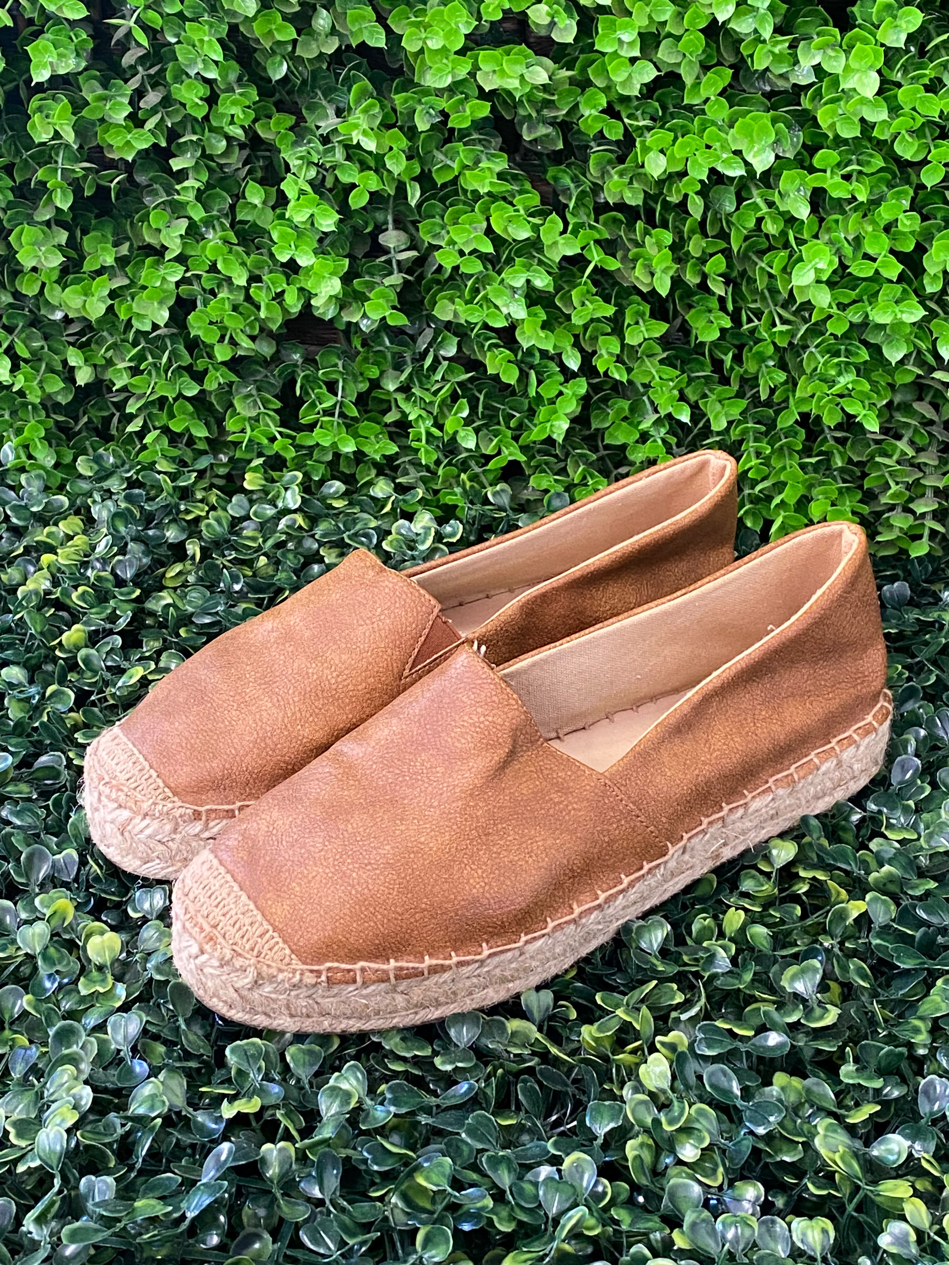 Tan Platform Woolworth Espadrille Slip-On Shoes