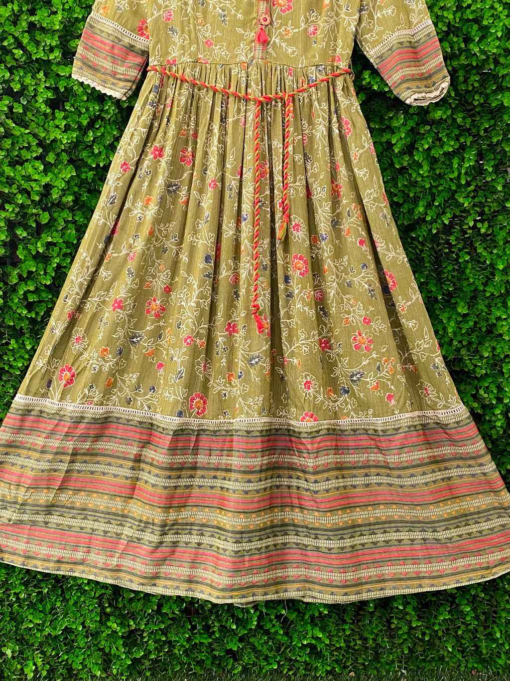 1 Love By S4U Olive Floral Maxi Dress