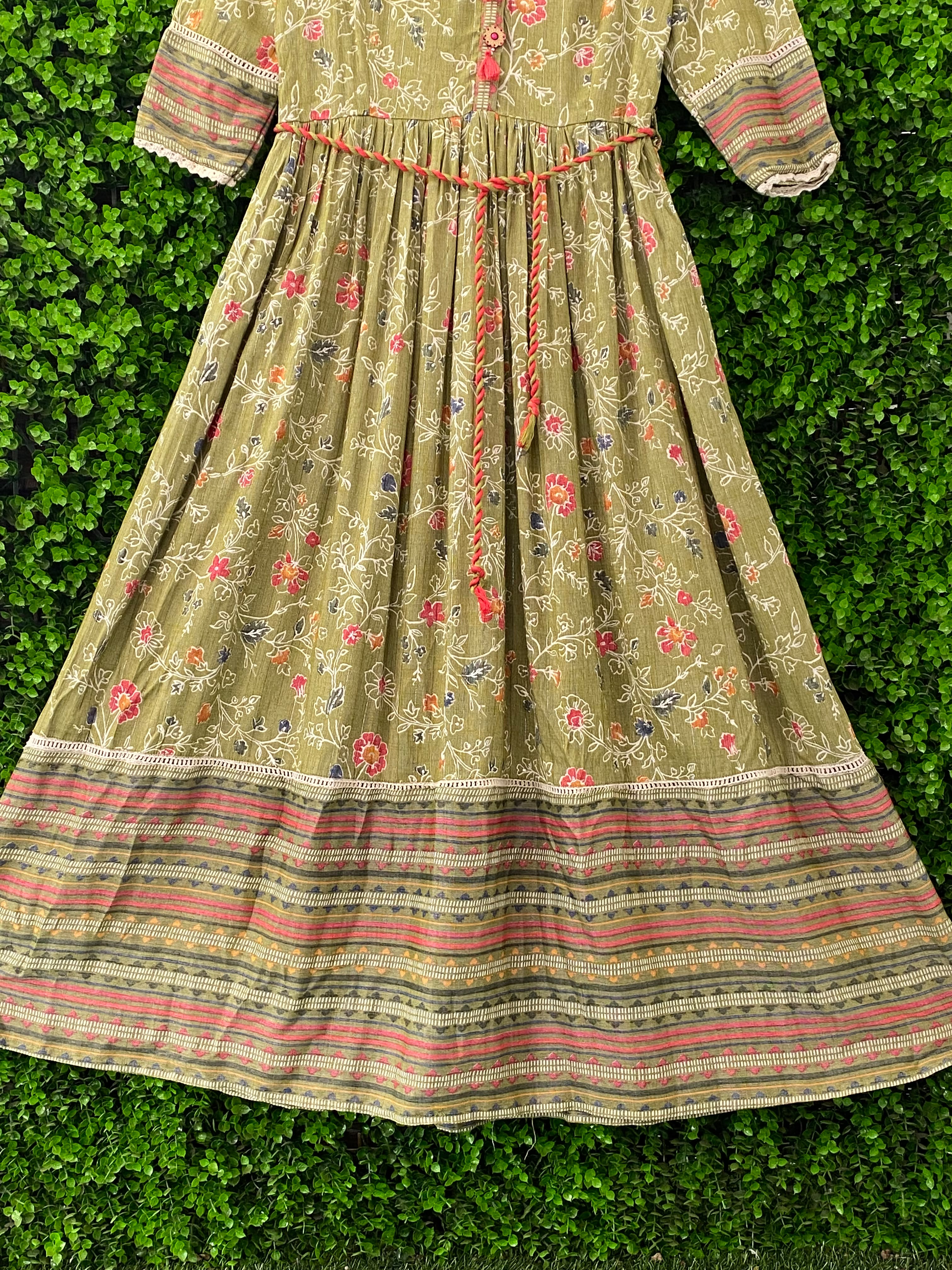 1 Love By S4U Olive Floral Maxi Dress
