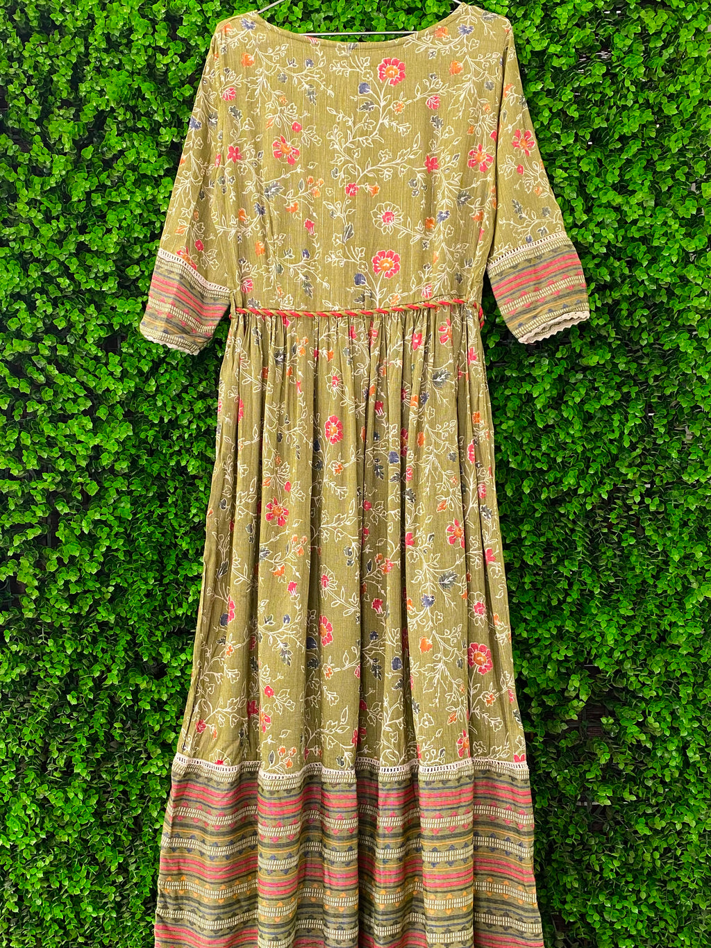 1 Love By S4U Olive Floral Maxi Dress