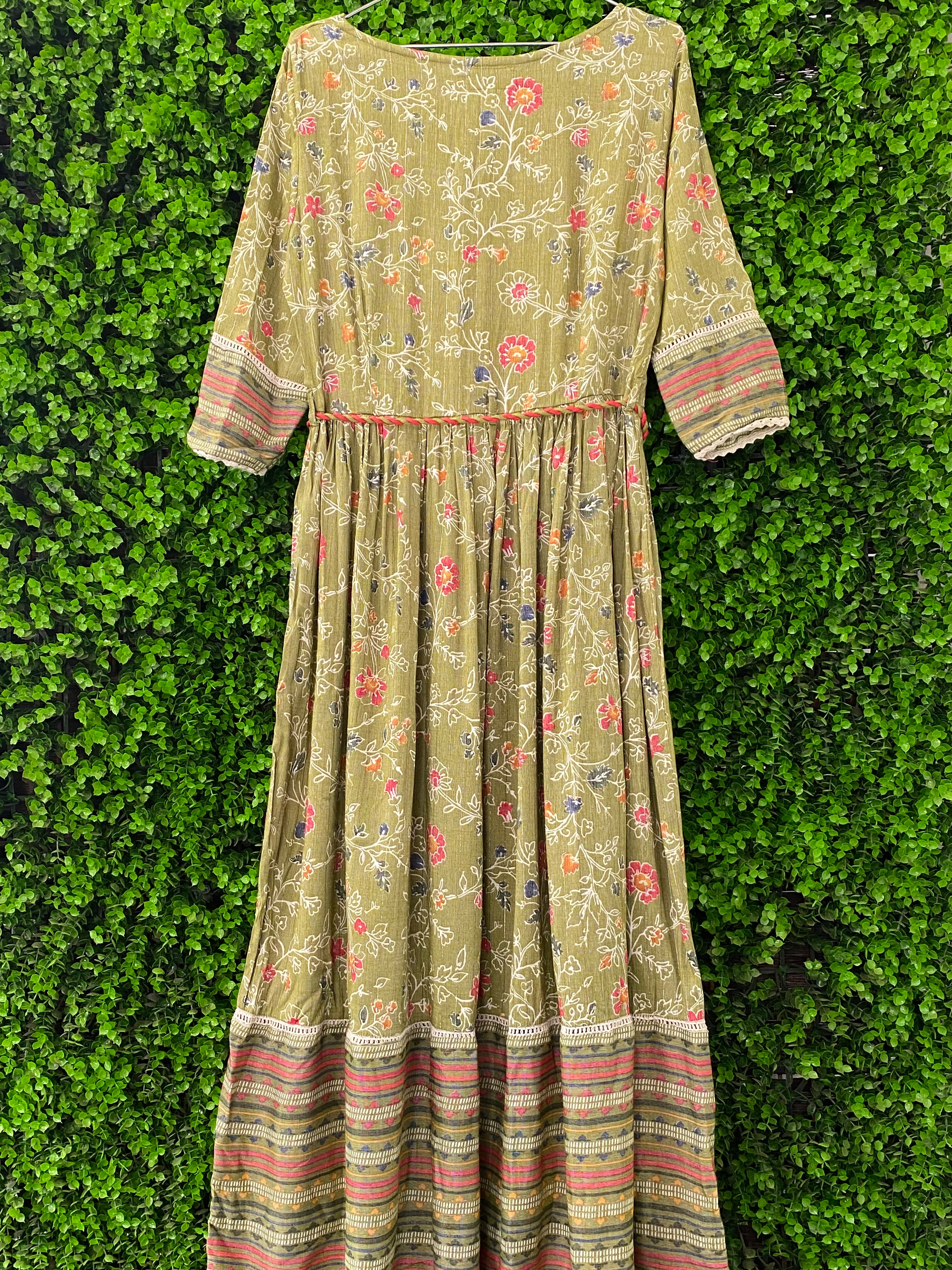 1 Love By S4U Olive Floral Maxi Dress