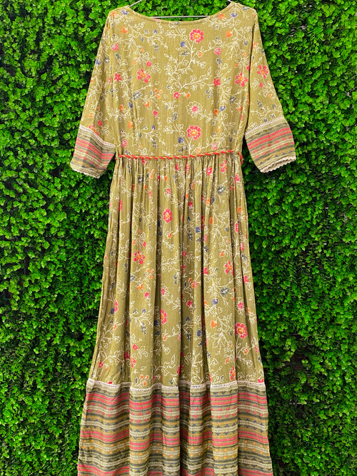 1 Love By S4U Olive Floral Maxi Dress