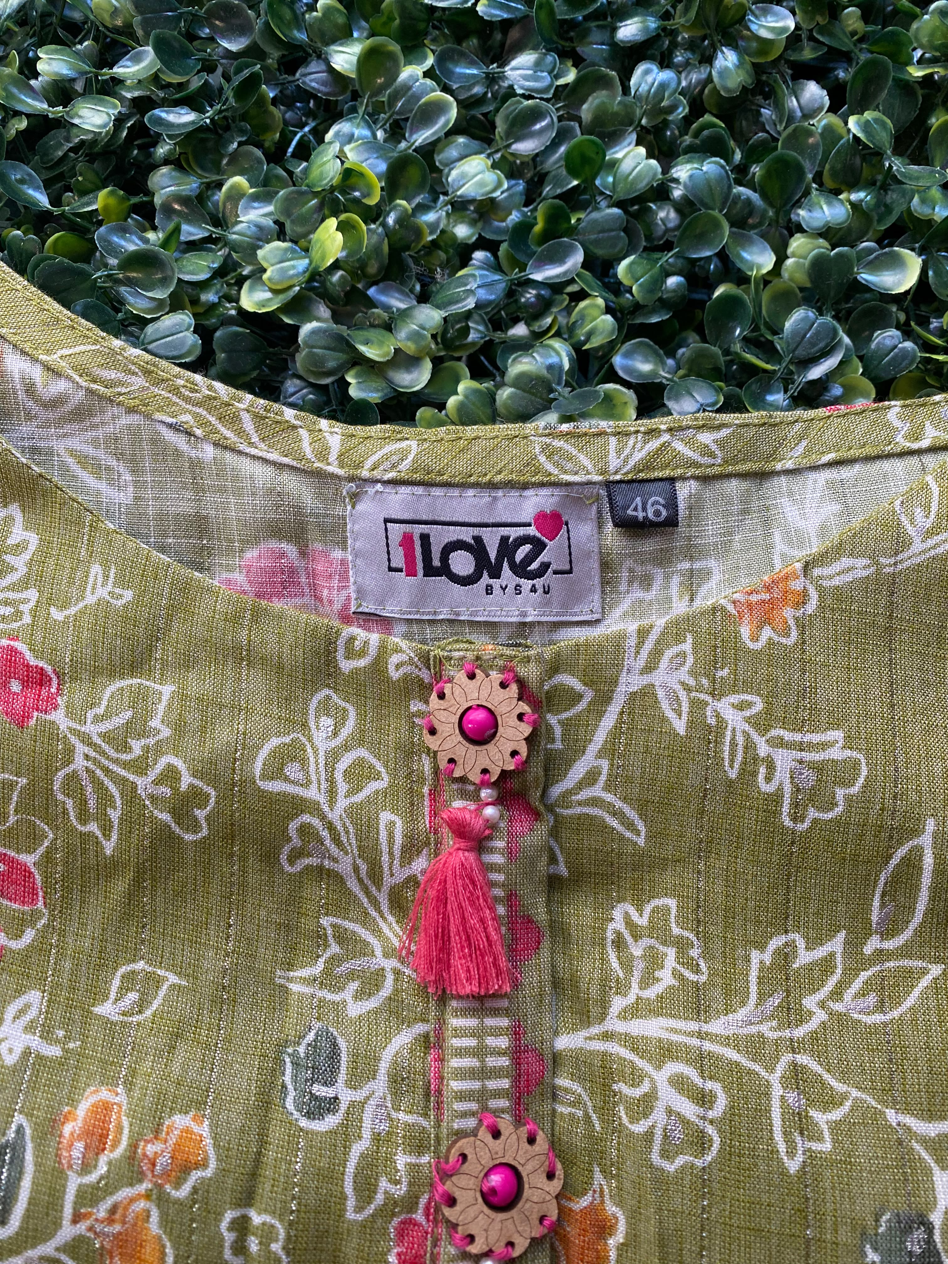 1 Love By S4U Olive Floral Maxi Dress