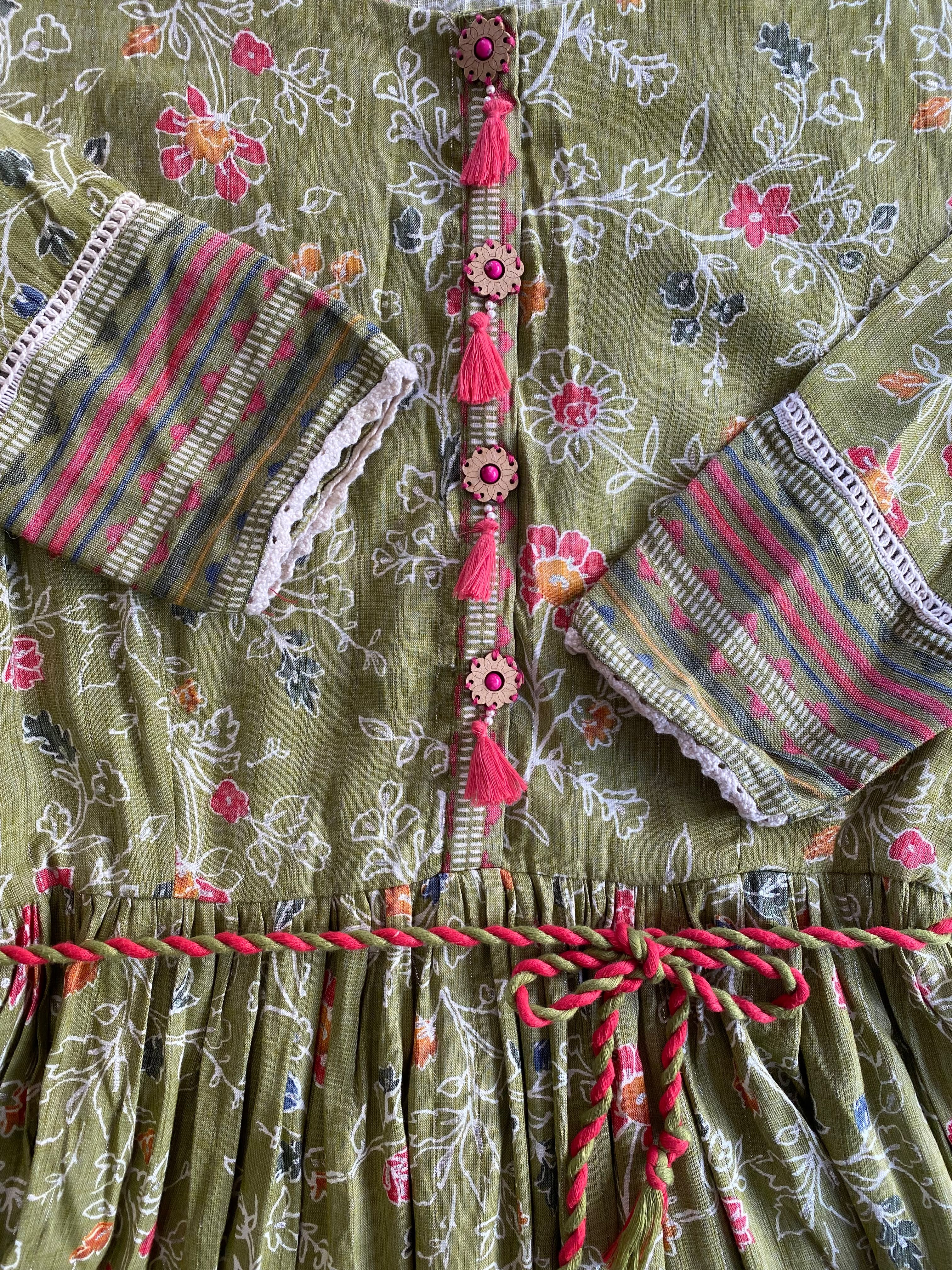 1 Love By S4U Olive Floral Maxi Dress