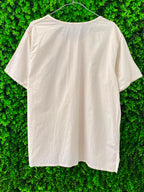 Cream Embroidered Button-Up Top