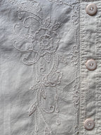 Cream Embroidered Button-Up Top