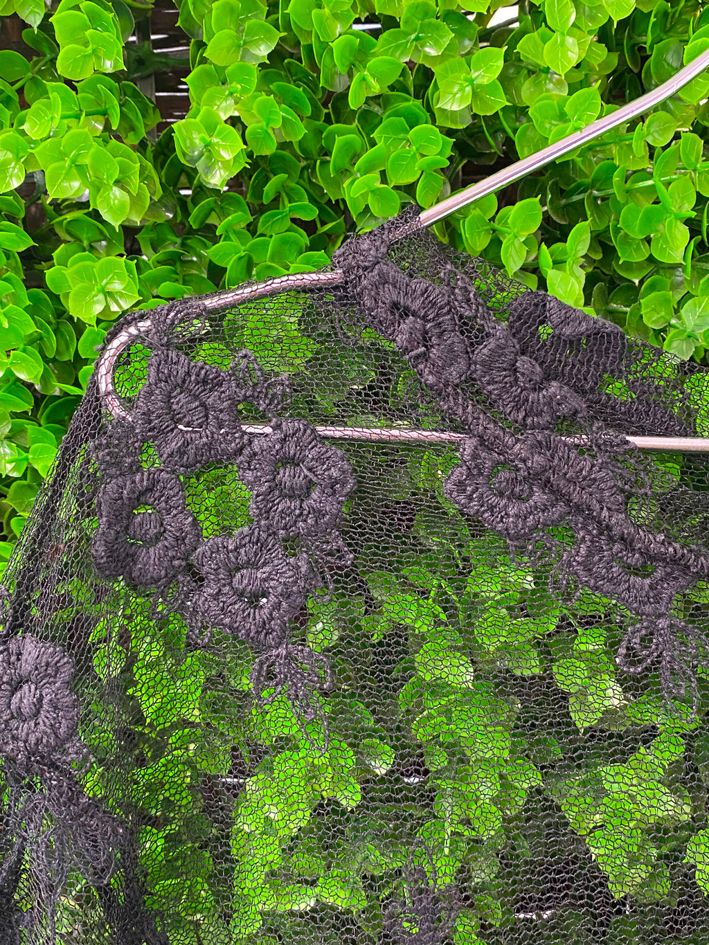 Black Lace Bell Sleeve Dress