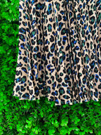 Stradivarius Leopard Print Pleated Midi Skirt