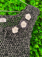 Aura Goodies Crochet Tie-Front Crop Top