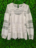 Forever New White Lace Long Sleeve Top