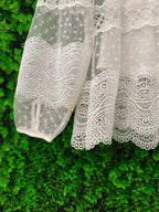 Forever New White Lace Long Sleeve Top