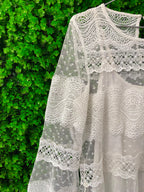 Forever New White Lace Long Sleeve Top