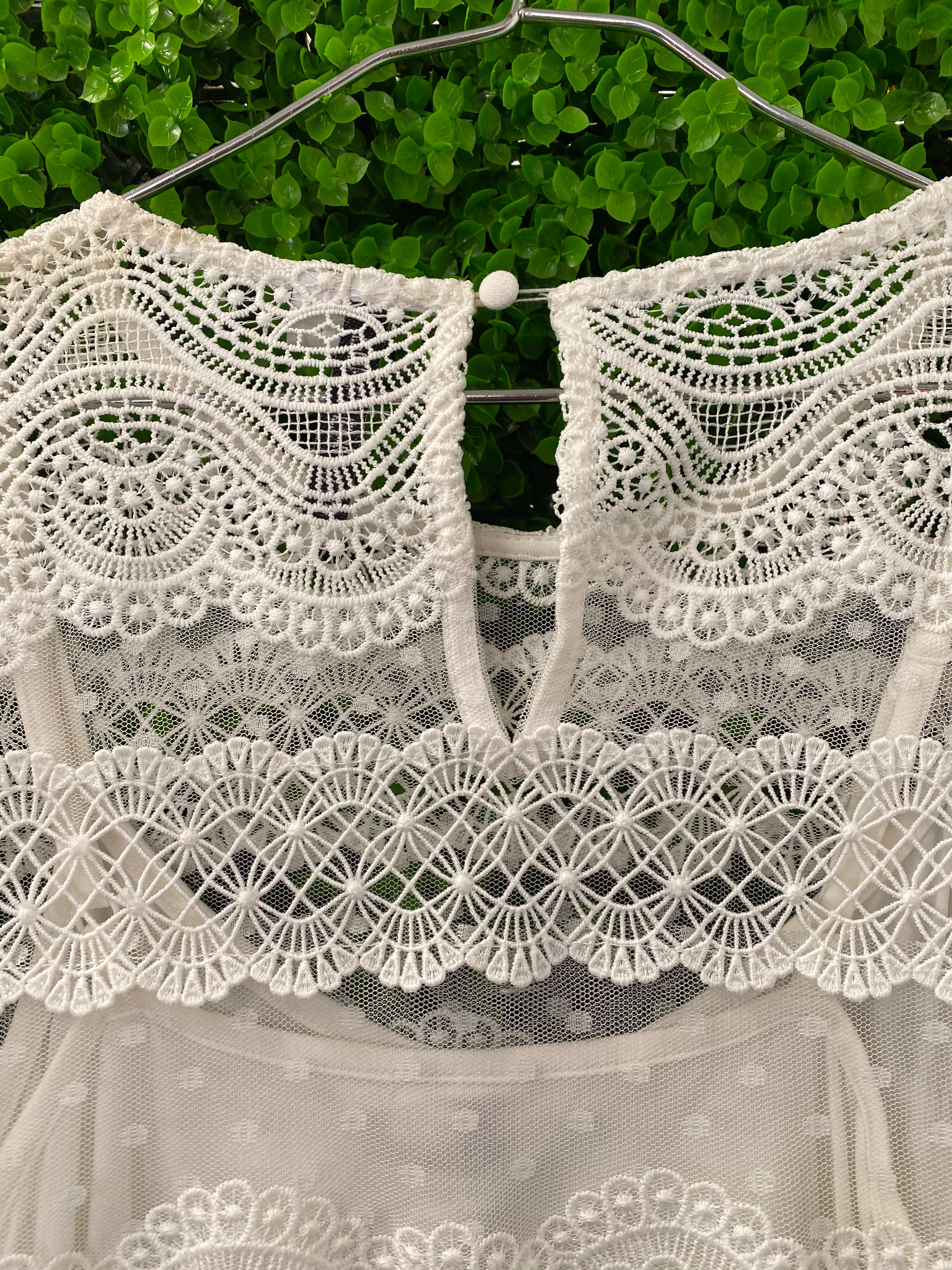Forever New White Lace Long Sleeve Top