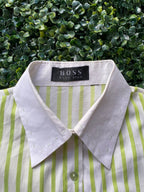 Hugo Boss Lime Stripe Contrast-Collar Shirt