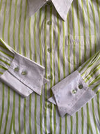 Hugo Boss Lime Stripe Contrast-Collar Shirt