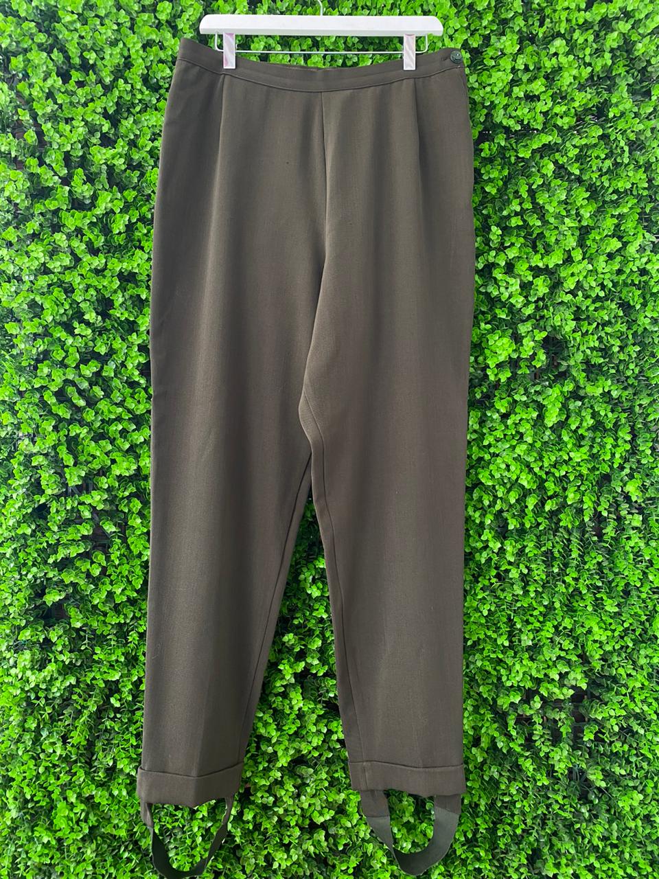 Vintage Marks & Spencer Charcoal Olive Stirrup Trousers