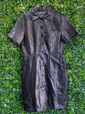 Rage Black Faux Leather Button-Front Mini Dress — front