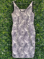 Country Road Ivory & Black Botanical-Print Sheath Dress — front