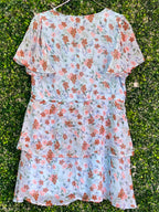 JDY Pale Blue Floral Layered Mini Dress — back