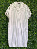 Woolworths Cream Pinstripe Shirt Dress — front
