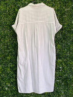 Woolworths Cream Pinstripe Shirt Dress — back