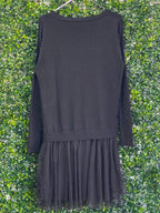 La Go Go Black Sequin-Stripe Knit Dress — back