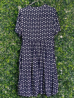 Trenery Navy Spot Button-Front Midi Dress — back