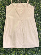 H&M Cream Linen Blend Strappy Mini Dress — back