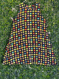 Black Multicolour Daisy Print Shift Dress — front
