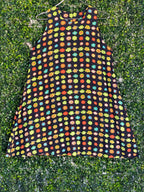 Black Multicolour Daisy Print Shift Dress — front