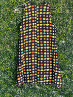 Black Multicolour Daisy Print Shift Dress — back