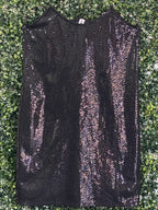 Y&G Black Sequin Mini Dress — front